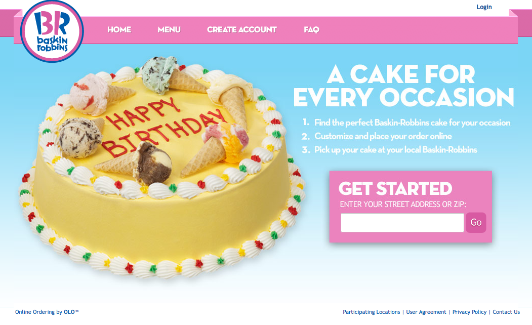 BaskinRobbins Launches Online Cake Ordering Through Olo’s Digital